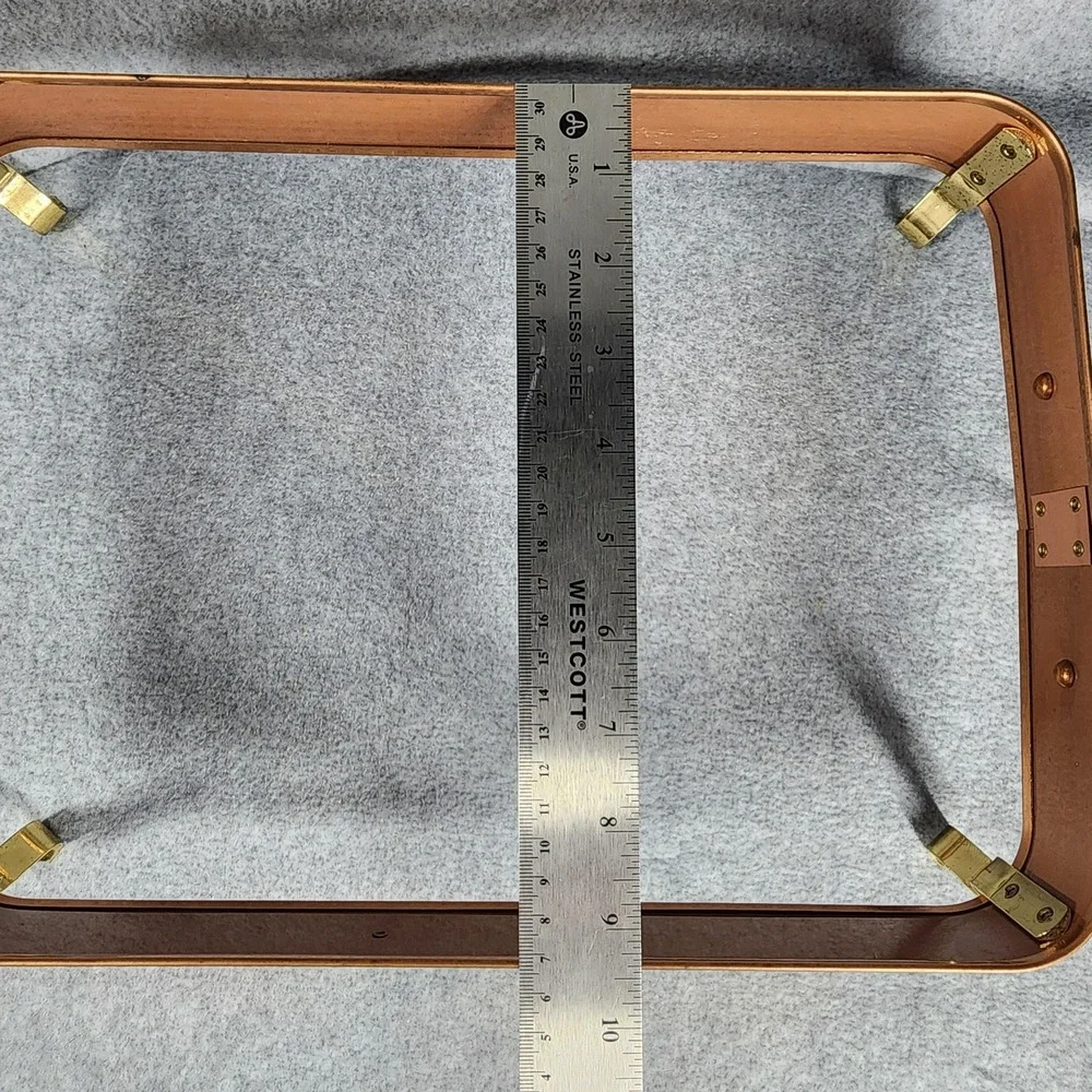 Vintage De La Cuisine Copper Brass Casserole Dish Stand Rectangula Buffet Server